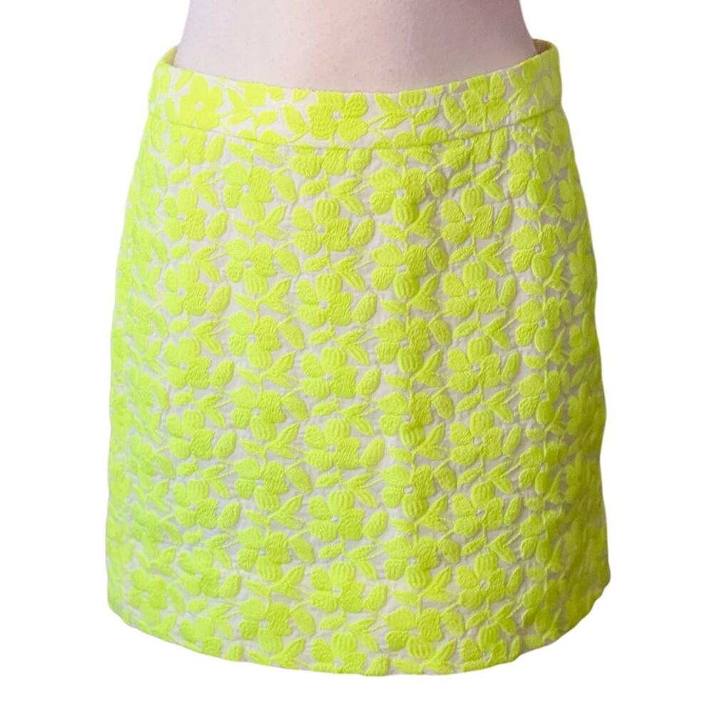 J. Crew Neon Embroidered Mini Skirt Size 2 - Picture 4 of 11